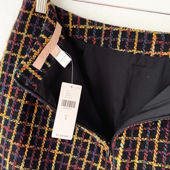 Anthropologie Hutch Windowpane Mini Skirt Black Motif Small - Picture 3 of 7